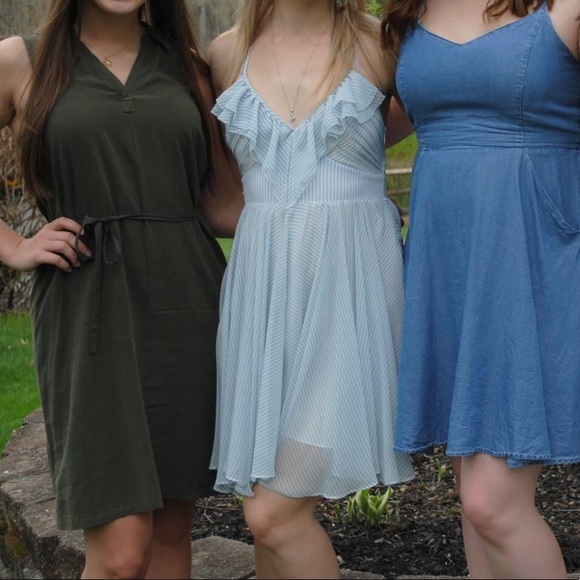 GUESS Blue and White Stripe Dress 4 - Picture 10 of 10